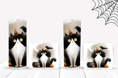Cartoon Halloween Cat Tumbler, Spooky Halloween Printable Product Image 2