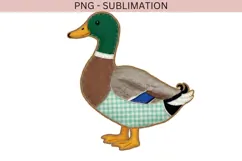 Duck PNG | Patchwork Duck Clipart | Farm Animal Design Product Image 2