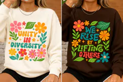 Floral Inspirational SVG PNG Positive Quote Retro Flowers Product Image 2