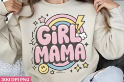 Girl mama PNG, Retro Mama Sublimation PNG Product Image 1