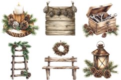 Rustic Winter Pine Cones Clipart Product Image 5