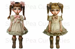 Girls, Ephemera, PNG, watercolor, Clipart Product Image 2