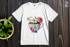 Floral Teacup Bouquet clipart sublimation png Product Image 2