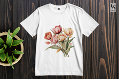 Vintage Tulip Bouquet Clipart Sublimation PNG Product Image 2