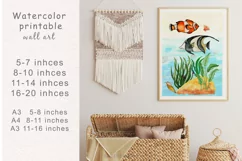 Sea Fish,Room Decor, Kids Wall Art Watercolor clipart Ocean Product Image 4