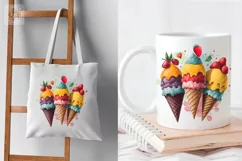Ice cream t-shirt sublimation print design PNG Product Image 3