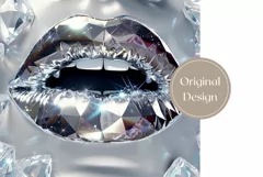Holographic Lips Tumbler Wrap, Diamonds Tumbler Design Product Image 2