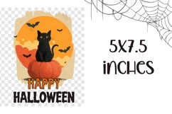 Cute Halloween Cat Towel, Cartoon Halloween Bats PNG Product Image 2