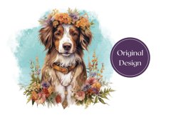 Watercolor Dog Tumbler Wrap PNG, Dog Sublimation Design Product Image 2
