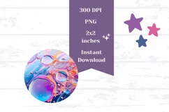 Colorful Round Earrings PNG, Neon Round Earring Template Product Image 2
