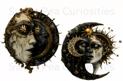 Moon, Sun, Stars, Fantasy, Ephemera, PNG, Clipart Product Image 2