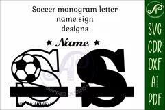 Football or Soccer Capital Monogram Letter S SVG Product Image 2