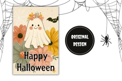 Boho Halloween Garden Flag, Halloween Ghost Garden Flag PNG Product Image 2