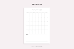 2029 Monthly Calendar with Notes, Printable, A4/Letter Size Product Image 2