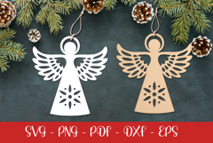 Christmas Angel laser SVG PNG| Christmas ornament Product Image 1