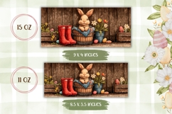 Easter Bunny Mug Design, Spring Flowers Mug Sublimation Product Image 2