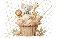 Paper Cupcake Clipart Layered Paper Scrapbook Collage Png Product Image 2