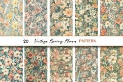 Vintage Spring Flowers Seamless Digital Paper Product Image 2