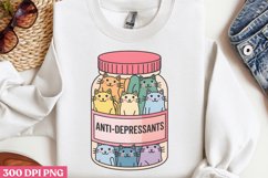 Anti Depressants PNG, Funny Cat Sublimation PNG Product Image 2