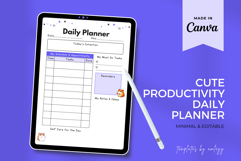 Cute Productivity Daily Planner Template Editable Canva Product Image 2