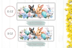 Watercolor Animals Mug Wrap, Cartoon Easter Bunnies Mug Product Image 2