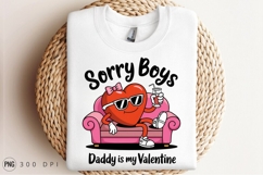 Daddy Is My Valentine Heart Cartoon Illustration PNG Product Image 3