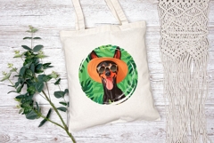 Summer Doberman Dog Illustration, Funny Doberman Dog PNG Product Image 2