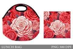 Rose Lunch Bag Design. Flowers Lunch Bag Sublimation Product Image 1