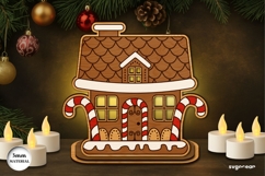 Gingerbread House Candle Holders Bundle | Candle Stand | SVG Product Image 2