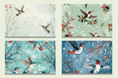 Winter Hummingbirds Cutting Boards sublimation Design Product Image 2