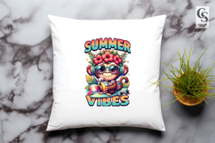 Summer Vibes Cute Animal Clipart PNG Sublimation Product Image 2