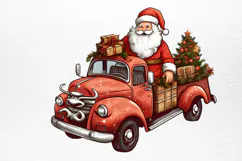 Christmas Truck Sublimation Clipart PNG Product Image 2