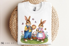 Easter Bunnies Painting Eggs Sublimation PNG Product Image 3