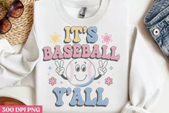 It's baseball y'all PNG,Retro Baseball Png Product Image 1