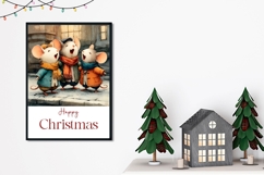 Cartoon Christmas Mouses Greeting Card, Christmas PNG Product Image 2
