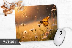 Radiant Butterfly in a Tranquil Meadow Mouse Pad PNG design Product Image 1