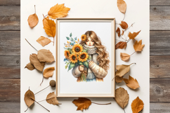 Autumn Girls Clipart, Autumn Clipart, Fall Clipart PNG Product Image 2