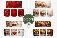 Christmas Baubles Mug Design, Christmas Glitter Mug Template Product Image 2