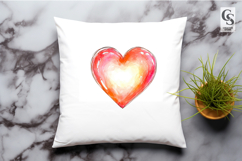 Watercolor Heart Clipart Sublimation PNG Product Image 2