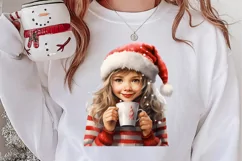 Christmas Little Girl Clipart Sublimation, Christmas PNG Product Image 3