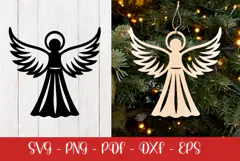 Christmas Angel laser SVG PNG| Christmas ornament Product Image 2