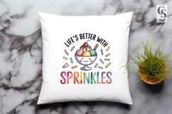 Life's Better with Sprinkles Ice Cream Clipart Sublimation Product Image 2