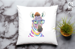 Zebra With Glasses Clipart Sublimation PNG Product Image 2