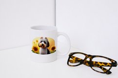 Fluffy and Hairy Sunflower Dog Sublimation Bundle - 7 PNGs Product Image 3