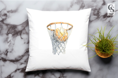 Watercolor Basketball Hoop and Net Clipart Sublimation PNG Product Image 3