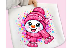 Pink Snowman PNG, Christmas PNG, Meltdown Snowman Christmas Product Image 4