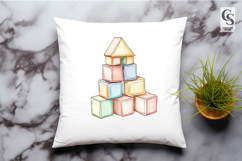 Pastel Building Blocks Clipart Sublimation PNG Product Image 3