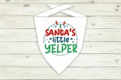 Santa's little yelper Christmas Dog Bandana SVG Design Product Image 2