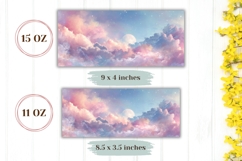 Sky Mug Wrap, Pink Clouds Mug Design, Celestial Mug Print Product Image 2