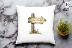 Watercolor Wooden Signpost Clipart Sublimation PNG Product Image 3